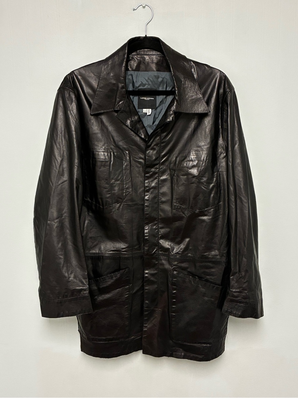 Costume National Homme Vintage Leather Jacket Size EU 52 USA 42